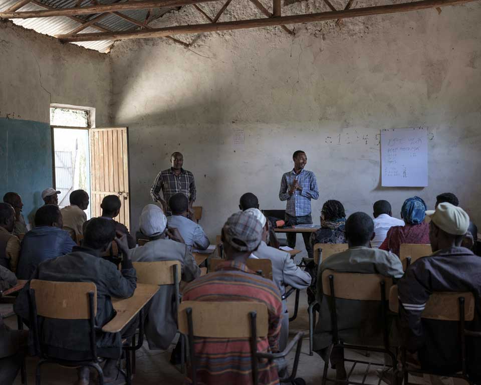 Farmer training with PUR team in Ethiopia.